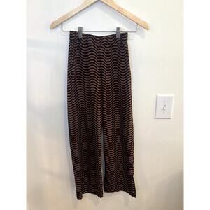 H&M Brown Black Wavy Stripe Wide Leg Pants Size 10-11Y